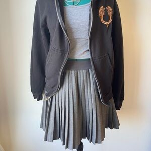 Xhilaration Gray high waisted fully pleated skater skirt